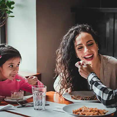 African American Family Eating Lunch
