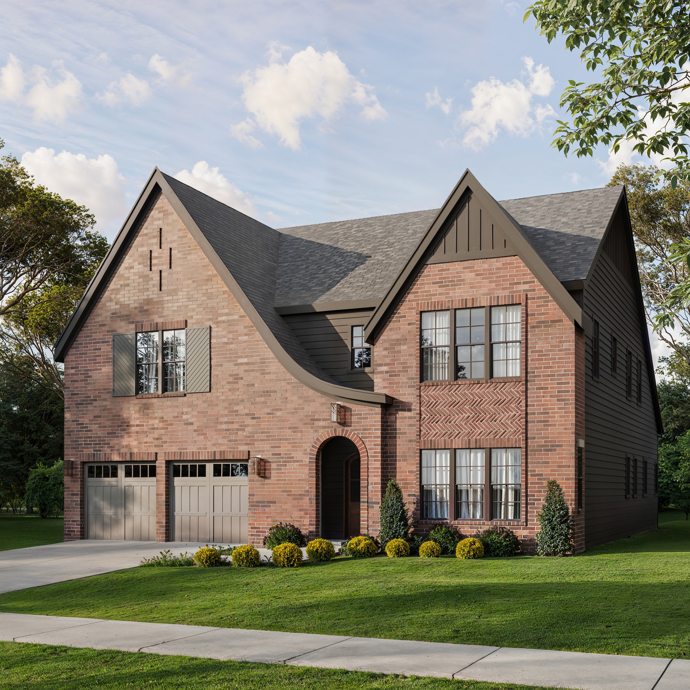 Jackson Plan – Elevation A – Cropped – Red Brick – Exterior Rendering – 09.28.26